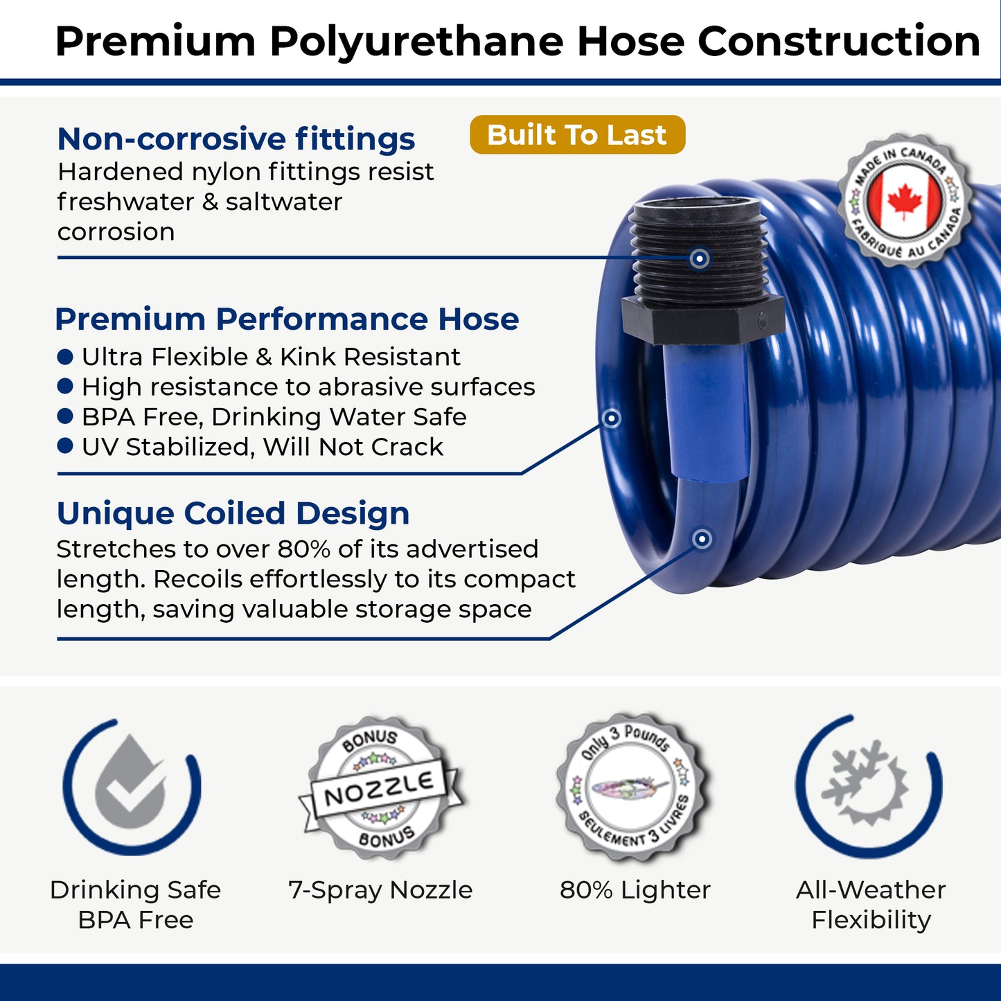 SpringHose™ Marine Coiled Water Hose