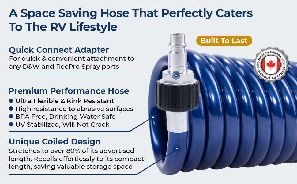 Tuyau d'arrosage spiralé SpringHose™ pour camping-car